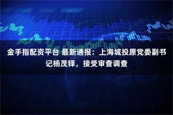 金手指配资平台 最新通报：上海城投原党委副书记杨茂铎，接受审查调查